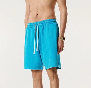 Vente en gros de shorts athlétiques pour hommes 100% coton personnalisé imprimé confortable vintage tissu lourd cordon solide logo personnalisable - Product Image 2