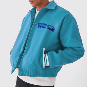 Veste de baseball en laine brodée personnalisée pour homme, col montant, cuir de vache, satin de soie, streetwear personnalisable, lettreman - Product Image 3