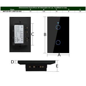 สวิตช์ Wi-Fi สำหรับบ้าน, MXTUD-005, 5 ชิ้น, 5x2 ทาง, 2.4GHz, 100-250V AC, 50-60Hz, 300W ต่อทาง, 10A, สีดำ - Product Image 4