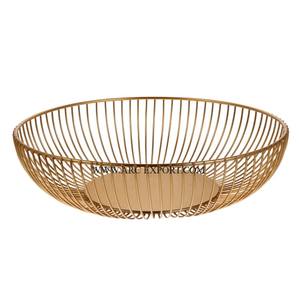 Table en métal poli doré Corbeille à fruits décorative Articles de maison et de cuisine Panier de rangement pour fruits de grande taille de forme ronde Prix bon marché - Product Image 4