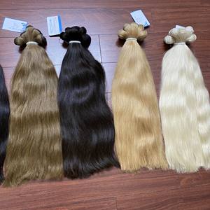 Extensiones de cabello humano de Vietnam, pelo liso de doble estirado, Color liso, máquina de trama - Product Image 1