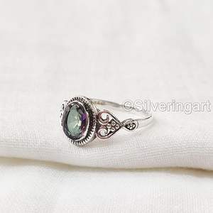 แหวนผู้หญิงพลอยโทแพซธรรมชาติ หินประจำเดือนพฤศจิกายน สไตล์โบฮีเมียน ของขวัญคริสต์มาส เครื่องประดับทำมือ แหวนเงินแท้ 925 - Product Image 6