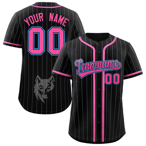 Camiseta de béisbol para hombre con estampado digital y botones de Hip Hop, uniforme de Jersey de béisbol personalizado con número de letras cosidas a rayas - Product Image 6