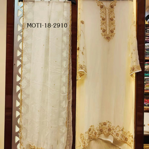 Costumes modernes en georgette non cousue pour femmes, modèle Salwar Kameez brodé à la main, vêtements de fête indiens pakistanais, taille libre AEC - Product Image 1