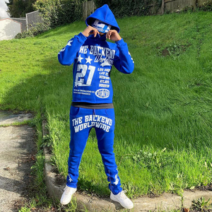 OEM Wholesale Unisex Custom Two-Piece Winter Tracksuit Set Breathable Printed Cotton <b>Polyester</b> <b>Jogger</b> Sweat Suit Rhinestone - Product Image 6