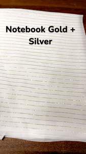 Tissu en Georgette de Viscose Premium Personnalisable Teintable avec des Tissages Métalliques Or et Argent Intriqués en Jari - Product Image 4