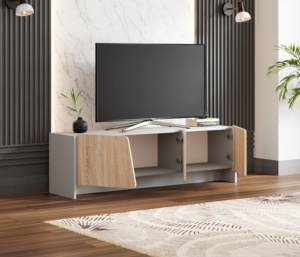 Ensemble de meubles de salon moderne de luxe 2 pièces avec dessus en faux marbre très brillant Meuble TV Europa fabriqué à la main en Turquie Fabricant local - Product Image 4