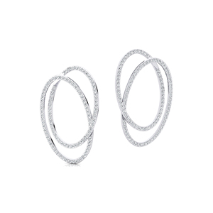 Boucles d'oreilles clous en or rose 18 carats plaqué rhodium, diamant pavé naturel à 100%, 0,82 carats, cadeau unique, tendance, minimaliste - Product Image 2