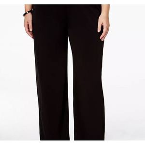 Pantaloni Larghi da Donna Taglia 2XL Neri con Elastico in Vita, Stile Formale e Casual in Cotone Stampato della Collezione NY - Product Image 3