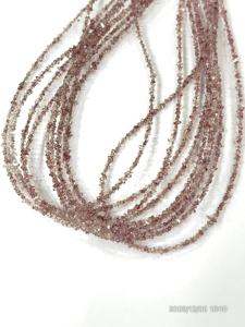 Cuentas de Cuarzo Herkimar con Recubrimiento de Diamante, Color Rosa Fresa Natural, Calidad AAA, Tamaño 2-3 mm - Product Image 6