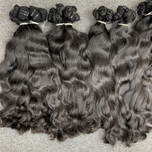100% Cabello camboyano vietnamita crudo sin procesar Onda natural Doble dibujado Proveedores de cabello crudo al por mayor de un donante - Product Image 1