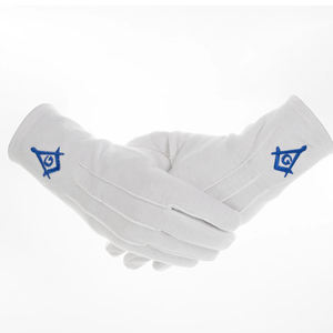 Guantes Masónicos para Hombre, Estilo Ceremonial Blanco Formal, Adecuados para Rituales Masónicos, Reuniones de Logia, Eventos y Uso Oficial de Uniforme - Product Image 6