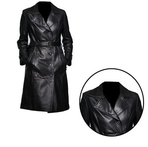 เสื้อโค้ทยาวหนังแกะสำหรับผู้หญิงเสื้อโค้ทอบอุ่นหนังแกะ - Product Image 3