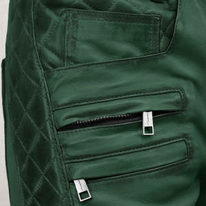 กางเกงหนังผู้ชายสีทึบขายาวตรงขนาดกลาง - Product Image 5