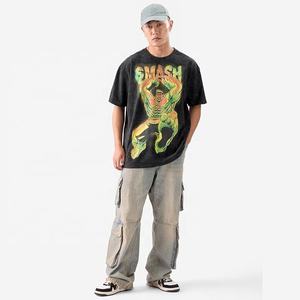 วินเทจเฮฟวี่เวท240gsm สีดำปกตั้ง6XL ผ้าฝ้ายซัก100% พิมพ์ลายดิจิตอลเป็นมิตรกับสิ่งแวดล้อมตะวันตก - Product Image 2