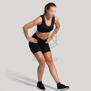 Pantalones cortos deportivos transpirables de color negro para mujer, ropa de entrenamiento, ciclismo y correr, pantalones cortos de compresión para mujer - Product Image 2