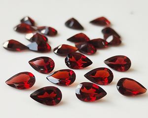 พลอยโกเมนสีแดงธรรมชาติแบบแฮนด์เมดตัดเป็นเหลี่ยมเพชรพลอยหลวม3x5mm-8x12mm ลูกแพร์ทำด้วยมือสำหรับทำเครื่องประดับ - Product Image 4