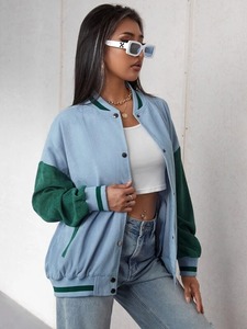 Custom Designed Women's Varsity <b>Jacket</b> for Winters <b>Long</b> Sleeve <b>Leather</b> Knitted Processing Wholesale Supply - Product Image 3