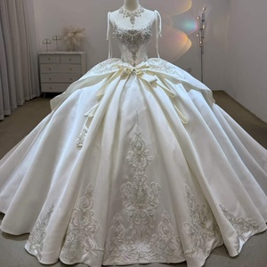 Robe de mariée Jancember JJ141 Princess Spaghtti Strap Bow Satin Empire Puffy Gowns - Product Image 1