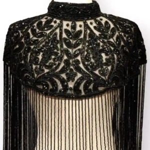 บราในตัวคอวียาวถึงพื้นประดับด้วยเลื่อมลูกปัดทรงตรงปักเลื่อมลายแนวเทศกาลสวยงาม - Product Image 1