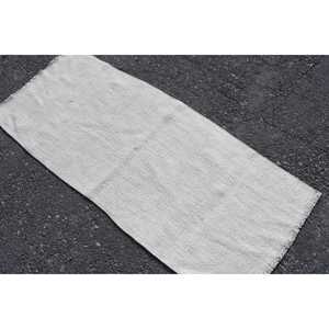 พรมวินเทจขนาดเล็ก 2.3x5.5 ฟุต พรมตุรกี พรมขนสัตว์ลายดอกไม้สีขาวเทา - Product Image 4