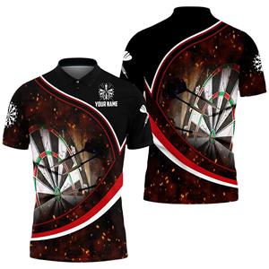 Camiseta de Polo de Dardos Personalizada por Sublimación, Jersey con Botones Personalizado, Camiseta de Manga Corta Dart Master, Diseña Tu Propia Camiseta de Dardos - Product Image 3