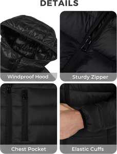 Veste en duvet compressible pour hommes Veste légère à capuche Veste d'hiver à vendre - Product Image 3