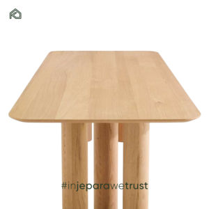 Table à manger ronde de luxe américaine en teck massif, convertible pour plusieurs personnes, style moderne pour l'extérieur, la ferme ou l'hôtel - Product Image 4