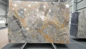 Losa de mármol amarillo Patagonia de Alaska de alta calidad, superficie pulida de piedra Natura, diseño moderno para decoración de suelos y paredes - Product Image 2