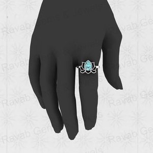 แหวนดอกบัวเงินแท้ 925 ชุบทอง 18K ประดับด้วยเทอร์ควอยซ์สีน้ำเงินทองแดง ขนาด 6x8 มม. สำหรับผู้หญิง เครื่องประดับคุณภาพสูง ขายดีอันดับต้นๆ - Product Image 2