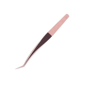 Pince à cils manucure couleur personnalisée pince à épiler soin des cils pointe pointue incurvée pince à épiler allemande en acier inoxydable - Product Image 3