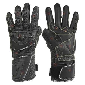 Guantes de Motocicleta Gauntlet, Resistentes a la Abrasión, con Protección en Nudillos y Deslizadores, Cuero Genuino de Grano Completo, Guantes Largos de Carreras - Product Image 3