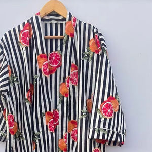 Kimono Floral de Algodón con Estampado de Margarita, Bata de Baño Ligera, Natural, Lavable, Boho, Spa, Suave, Ideal para Dormir - Product Image 2