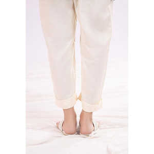 Pantalon cargo crayon jaune pour femme, taille élastique, respirant, décontracté, taille mi-haute, taille XL, teint uni avec effet froissé - Product Image 3