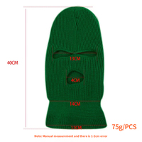 Vente en gros de couleur unie 100% acrylique rappeurs broderie logo masque de ski complet bonnet 3 trous tricoté noir rose skimask cagoule