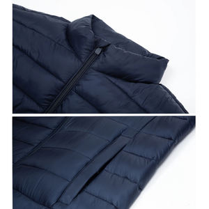 Vestes d'hiver matelassées pour hommes avec logo personnalisé, fermeture éclair intégrale, taille plus, veste à bulles, 100% coton, streetwear, vestes matelassées en polyester pour hommes - Product Image 6