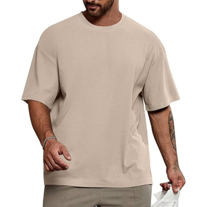 T-shirt homme streetwear à manches courtes, coupe classique, 180 grammes, 100% coton, tricot uni, anti-plis, devant uni - Product Image 5