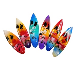 手工制作的加州冲浪板冰箱磁铁12厘米彩绘雕刻热带海滩和海洋纪念品磁铁 - Product Image 6
