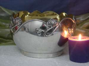 Nouveau bol de service personnalisé en acier inoxydable, Design tendance, nickelé, décoré pour le luxe, pour les hôtels de mariage - Product Image 2