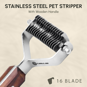 เสื้อโค้ทคิงมีดปอกสุนัขแปรงกำจัดขนที่มีด้ามจับไม้อุปกรณ์ดูแลสัตว์เลี้ยงระดับพรีเมี่ยมสำหรับแมว - Product Image 3