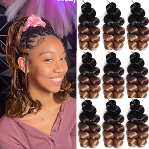 Extensions de cheveux synthétiques à la mode, tresses africaines, <span class=keywords><strong>coiffure</strong></span> pour femmes noires, vague lâche, boucles françaises, cheveux bouclés pour tresser - Product Image 1
