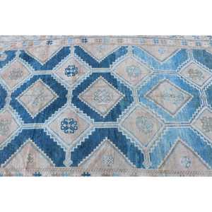 Alfombra Turca Vintage de 4.9x8.7 pies, Alfombra de Lana Azul Ombré - Product Image 5