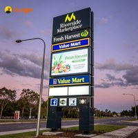 Panneau publicitaire extérieur sur pylône, panneau lumineux, panneau de signalisation personnalisé, signalétique commerciale pour centre commercial, centre de loisirs et centre commercial de détail