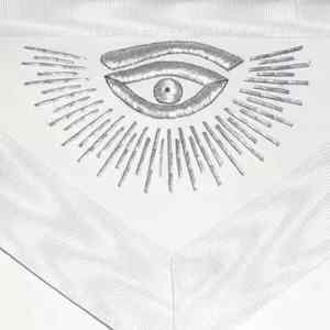 <b>Top</b> Quality Hand Embroidered Masonic Masters Mason Apron <b>White</b> Masonic Regalia Apron for Sale - Product Image 4