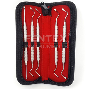 5ชิ้นอุปกรณ์ทางทันตกรรมที่ใช้ในการผ่าตัดเอาถุงออกด้ามจับกลวงทำจากสเตนเลสสองชั้นพร้อมกล่อง - Product Image 1