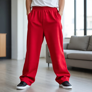 <b>Men's</b> Heavyweight Baggy Trouser Pajama <b>Men</b> Sweatpants Jogger Cotton Fleece 450GSM Jogger Baggy Sweat Pants <b>Men</b> - Product Image 1