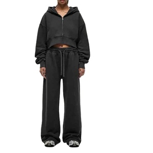 Survêtement d'hiver épais et lourd à logo personnalisé, 100 % coton, décontracté, sport, broderie technique, bouton 2026 - Product Image 3