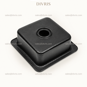 DIVRIS Évier simple en cuivre martelé fait main, à poser sur comptoir, à un trou, carré, finition polie moderne, pour cuisine et salle de bain, 12x12" NC-2007 - Product Image 4