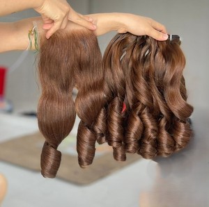 Calidad superior Super doble dibujado color ondulado de 100% cabello humano vietnamita con precio al por mayor - Product Image 1