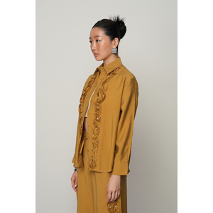 Colección de Diseños de Camisas Lisas Bordadas con Rayas de Rosas y Piedras para Mujer - Product Image 5